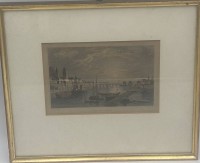 Auktion 364<br>colorierter Stahlstich von Lacey nach Tombleson um 1850, ger/Glas, RG 26x30 cm "Frankfurt am Main"