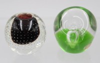 Auktion 364<br>2x div. Kunstglas-Leuchter, 1x Etikett "Bohemia", ca. H-6,5cm