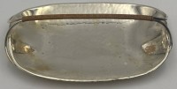Auktion 364<br>vintage Anbietschale, plated, Griff Bastumwickelt,  H-6 cm, 22x14 cm, Wellner-Handarbeit