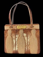 Auktion 365<br>vintage Krokoleder-Handtasche, 60-er Jahre, wohl Spanien, guter und sauberer Zustand, 23x29 cm