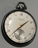 Auktion 365<br>mechan. Frackuhr "Favre Leuba" Geneve, Metallgehäuse, Werk steht, Bügel lose anbei, D-5 cm