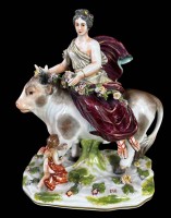 Auktion 365 / Los 8007 <br>Porzellanfigur "Europa auf dem Stier" ,ohne Hersteller, polychrom bemalt, H-ca. 25,5 cm, guter Zustand