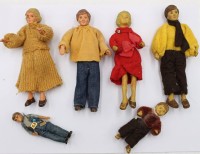 Auktion 365 / Los 12003 <br>6x Biegepuppen, älter, ca. H-14,5cm