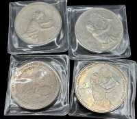 Auktion 365<br>4x 5 Dollar Münzen, Niue, Steffi Graf, 3x 1987, 1x 1988