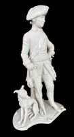 Auktion 365<br>gr. Figur -Der alte Fritz mit Windhund ,Kämmerer-Volkstedt, weiss, H-28 cm