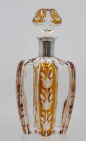Auktion 365 / Los 10013 <br>Kristall-Karaffe, bernsteinfarbener &Uuml;berfang, 830er Silbermontur, ca. H-21,5cm