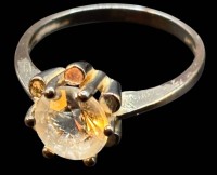 Auktion 365<br>Silberring-925- mit grossen, klaren Stein, 3 gr., RG 58