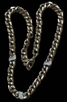 Auktion 365<br>massive vergoldete Kette mit klaren Steinen, L-44 cm, 51,7 gr