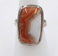 Auktion 365<br>925er Silber-Ring mit Achat, 6,7gr., RG 58