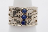 Auktion 365<br>breiter Silber-Ring mit Lapislazuli, 7,3gr., RG 59