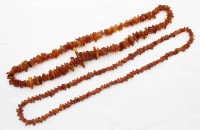 Auktion 365<br>2x div. Bernsteinkette, je endlos, zus. ca. 157,8gr.