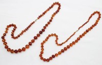 Auktion 365<br>2x geklärte Bernsteinhalsketten,  zus. 79,6gr., ca. L-70cm