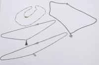 Auktion 365<br>3x Silberkette mit Anhängern (8,3gr.), 1x versilbert anbei, ca. L-46cm