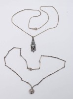 Auktion 365<br>Silber-Collier und Halskette mit Anhänger, Kette Silber, ca. L-47cm