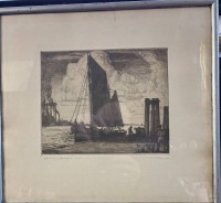 Auktion 370<br>Otto TH&Auml;MER (1892-1975), betitelte grosse  Radierung, Nr. 48/50, ger/Glas, RG  33x37 cm