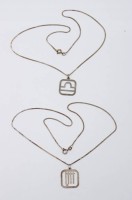 Auktion 365<br>Paar 925er Silber-Ketten mit Anhängern, zus. 6,7gr., ca. L-44cm