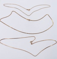 Auktion 365<br>3x 925er -Silberhalsketten, goldfarben, 9,5gr. , L-42cm