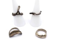 Auktion 365<br>4x div. Silber-ringe, zus. ca. 24,9gr.,  RG 55 bis 52
