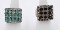 Auktion 365<br>2x div. Silber-Ringe, je mit Steinbesatz, 24,4gr., ca. RG 53