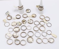 Auktion 365<br>40x div, schlichte Silber-Ringe, zus. ca. 110gr.
