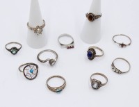 Auktion 365<br>8x div. Silber-Ringe, zus. 22,4gr.