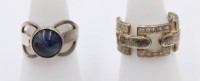 Auktion 365<br>2x div. Silber-Ringe, zus. ca. 10,6gr., RG 54 1x offene Schiene