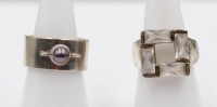 Auktion 365<br>2x div. Silber-Ringe, Steinbesatz, zus. 17,9gr., ca. RG 54