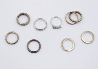 Auktion 365<br>8x div. Silber-Ringe,  zus. ca. 30,3gr., RG 50 bis 56