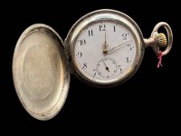 Auktion 365<br>mechan. HTU, Silber-800-, 2 Deckel Silber, Werk läuft, 15 Rubis, gut ehalten