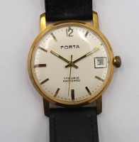 Auktion 365 / Los 2053 <br>Vintage-Armbanduhr, Porta, Handaufzug, Werk l&auml;uft, getragene Erhaltung, D- 3,3cm
