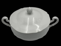 Auktion 365 / Los 8094 <br>gr. Deckelschale "Haviland" Limoges, France, weiss mit Reliefdekor, H-ca. 20 cm, B-34 cm