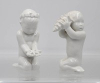 Auktion 365<br>2x Meerkinder, Bing &amp; Gröndahl, Weißporzellan, ca. H-11,3cm