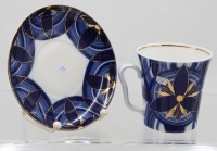 Auktion 365<br>Lomonosov Becher  mit U.T. Dekor ,,Cobalt Circles ''