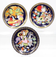 Auktion 365<br>3 kl. Teller von Rosenthal mit Wiinblad -Motiven der Reihe 