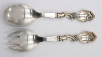 Auktion 365<br>Salatbesteck, 830er Silber-Griffe, COHR, ca. L-17,5cm