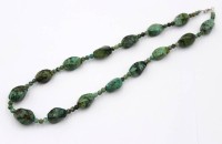 Auktion 365<br>Halskette, Silberschließe, Türkis?, ca. L-45cm