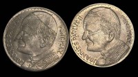 Auktion 371<br>2x Papst Johannes Paul II Medaillen, versilbert
