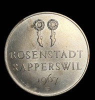 Auktion 365 / Los 6023 <br>Schweizer Silbermedaille-900-, Rosenstadt Rapperswil 1967, D-3,2 cm, 14,9 gr
