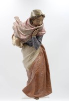 Auktion 365<br>gr. Figur, NAO Spain, junge Dame mit Korb, ca. H-47cm