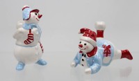 Auktion 365<br>paar Weihnachtsleuchter, Villeroy &amp; Boch, Schneemänner, ca. H-13cm