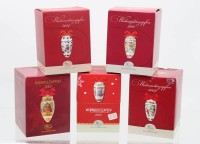 Auktion 365<br>5x Weihnachtszapfen, Hutschenreuther, je in orig. Karton, 2007, 2011, 2009, 2014 und 2022