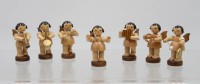 Auktion 365<br>7tlg. Erzgebirge-Engelsgruppe Fa. Uhlig Seiffen, orig. Karton, ca. H-5,5cm