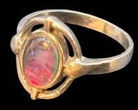 Auktion 365<br>Silberring-925- mit Rheinkiesel? (seaglass?), RG 52, 2,5 gr