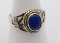 Auktion 365<br>Silber Ring mit Lapis, Silber (gepr.), RG 56, 3,8 gr.