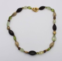 Auktion 365<br>halbedelstein Halskette mit 925er Silber Gliedern, L- 45cm, 42,7 gr.