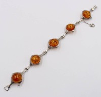 Auktion 365<br>Armband mit Bernsteinen, ST Silver , L- 20 cm, 16 gr.
