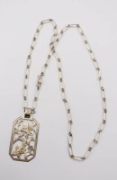 Auktion 365<br>Halskette und Anhänger aus 900er Silber, L-ca. 59,0cm, 17 gr.