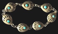 Auktion 365<br>Silber-Armband mit blauen Steinen, Schliesse fehlt, L-19 cm, 7,2 gr.
