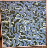 Auktion 365 / Los 4013 <br>abstraktes Gemälde, Öl/Leinen, gerahmt, verso unleserl. signiert und dat. 1997,  RG 61x63 cm