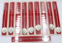 Auktion 365<br>12x Silber-925- Cocktail-Löffel, Chr. Widmark, neu wertig in OVP, Handarbeit, L-18 cm, ca. 127 gr